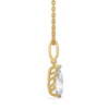 Feathered Pear - Pure Gold Lab Diamond Solitaire Pendant