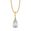 Feathered Pear - Pure Gold Lab Diamond Solitaire Pendant