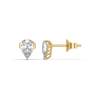 Feathered Pear Pure Gold Lab Grown Diamond Earrings Online - Lukson