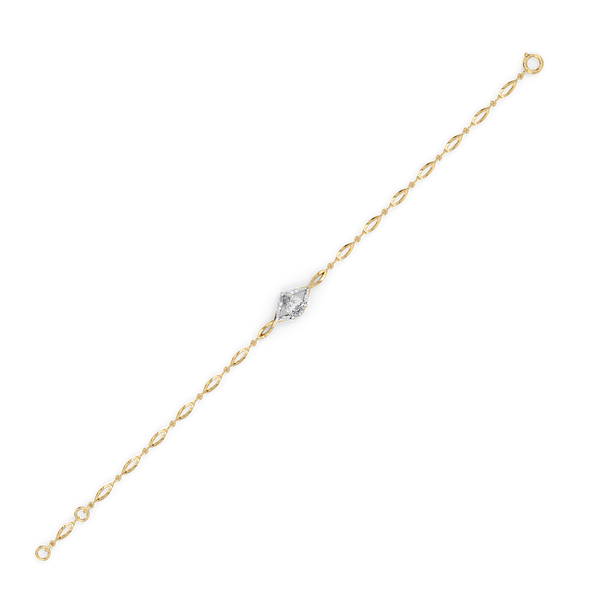 Threaded in Pear - Pure Gold Lab Diamond Solitaire Bracelet