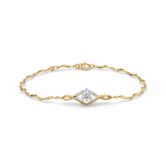 Threaded in Pear - Pure Gold Lab Diamond Solitaire Bracelet