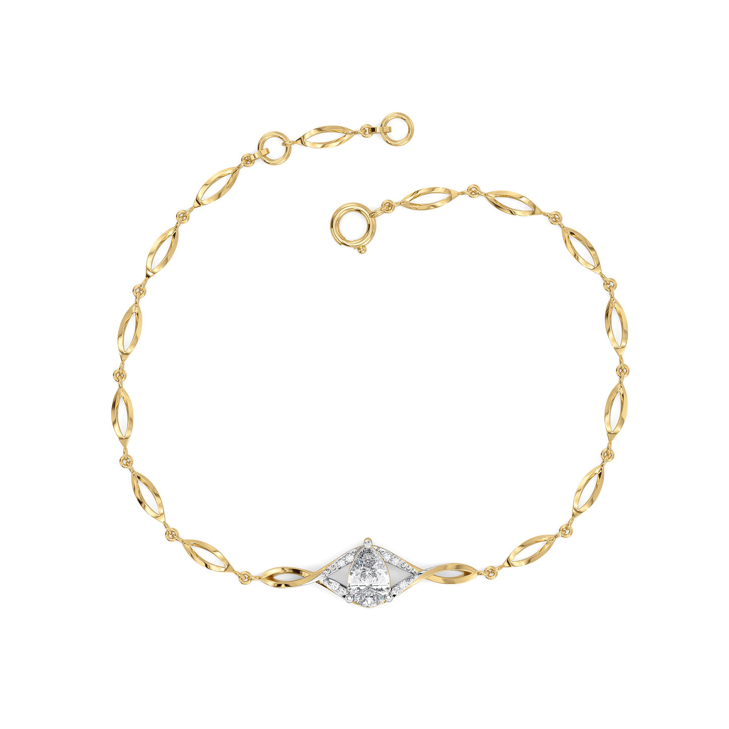 Threaded in Pear - Pure Gold Lab Diamond Solitaire Bracelet