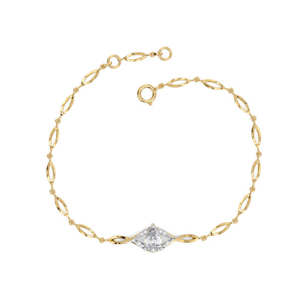 Threaded in Pear - Pure Gold Lab Diamond Solitaire Bracelet