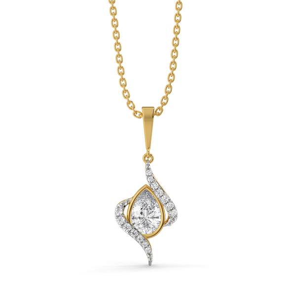 Threaded in Pear - Pure Gold Lab Diamond Solitaire Pendant