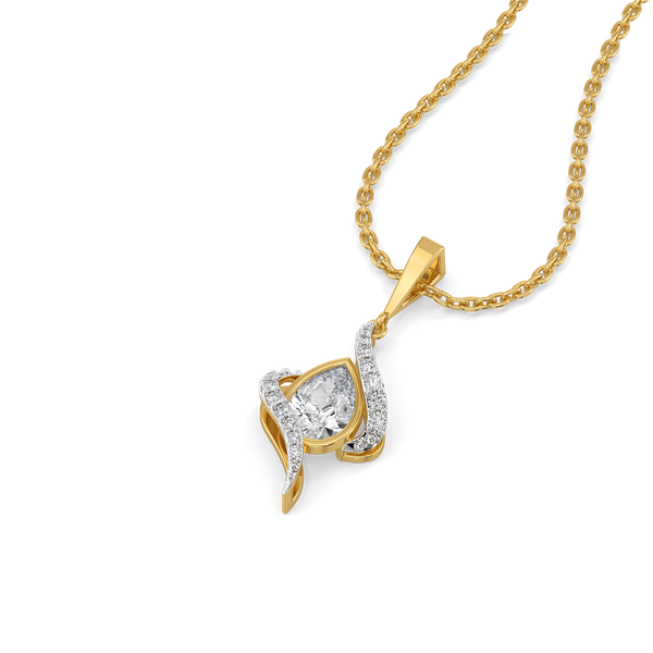 Threaded in Pear - Pure Gold Lab Diamond Solitaire Pendant