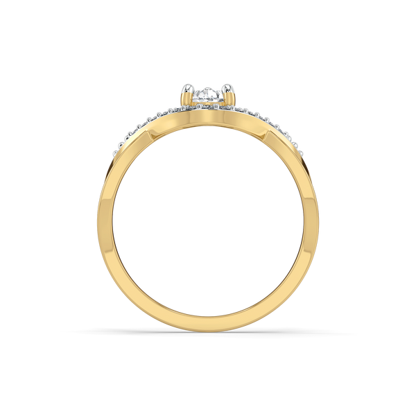 Lukson Threaded in Pear 14K Gold Lab Diamond Solitaire Ring Online