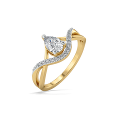 Threaded in Pear - Pure Gold Lab Diamond Solitaire Ring