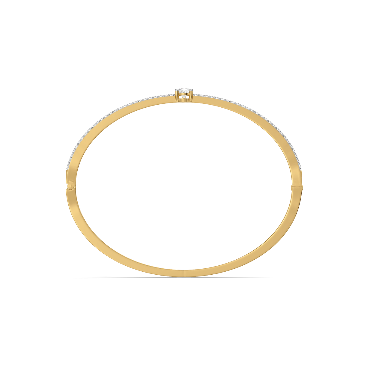 Soft Pearline - Pure Gold Lab Diamond Solitaire Bangle