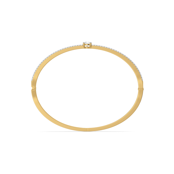 Soft Pearline - Pure Gold Lab Diamond Solitaire Bangle