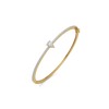 Soft Pearline - Pure Gold Lab Diamond Solitaire Bangle