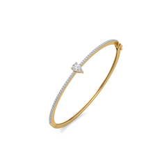Soft Pearline - Pure Gold Lab Diamond Solitaire Bangle