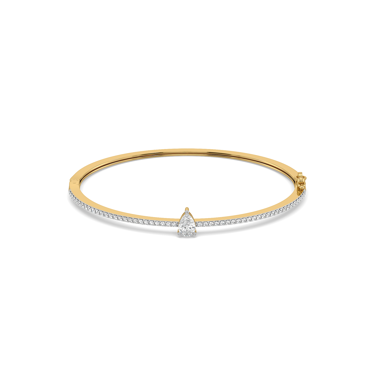 Soft Pearline - Pure Gold Lab Diamond Solitaire Bangle