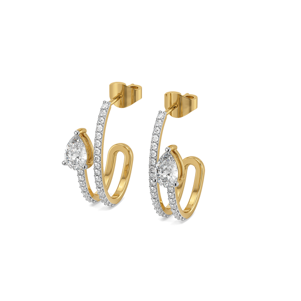 Pearline Lab Diamond Solitaire Hoop Earrings | Lukson