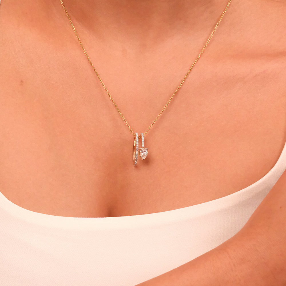 Soft Pearline - Pure Gold Lab Diamond Solitaire Pendant
