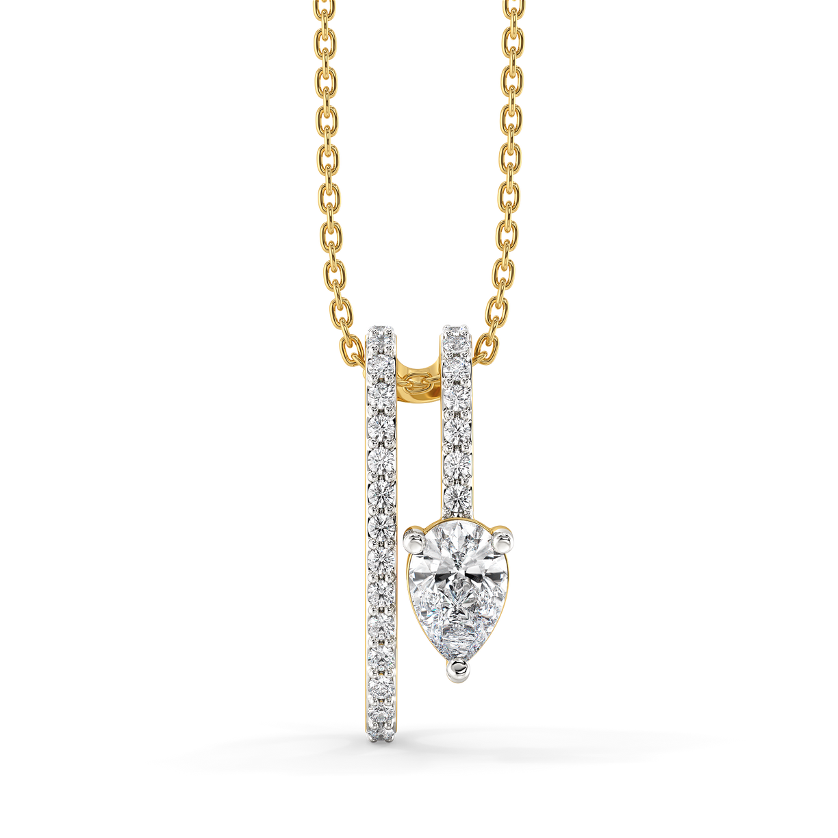 Soft Pearline - Pure Gold Lab Diamond Solitaire Pendant