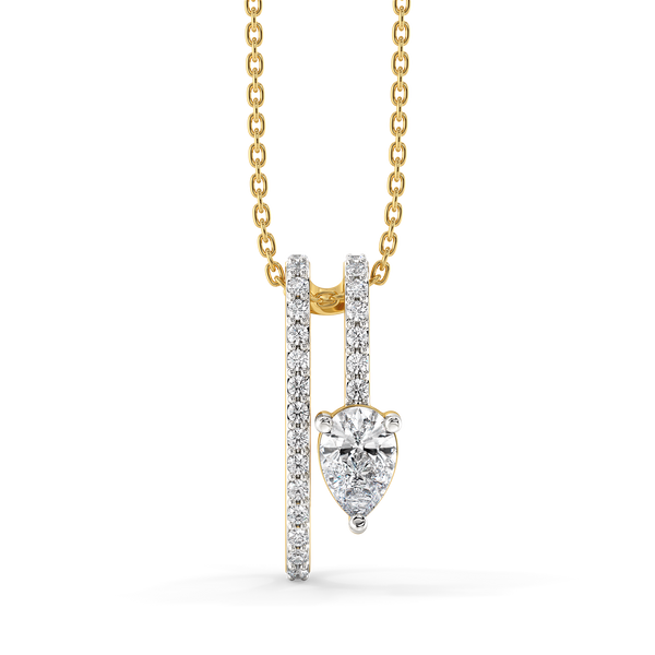 Soft Pearline - Pure Gold Lab Diamond Solitaire Pendant