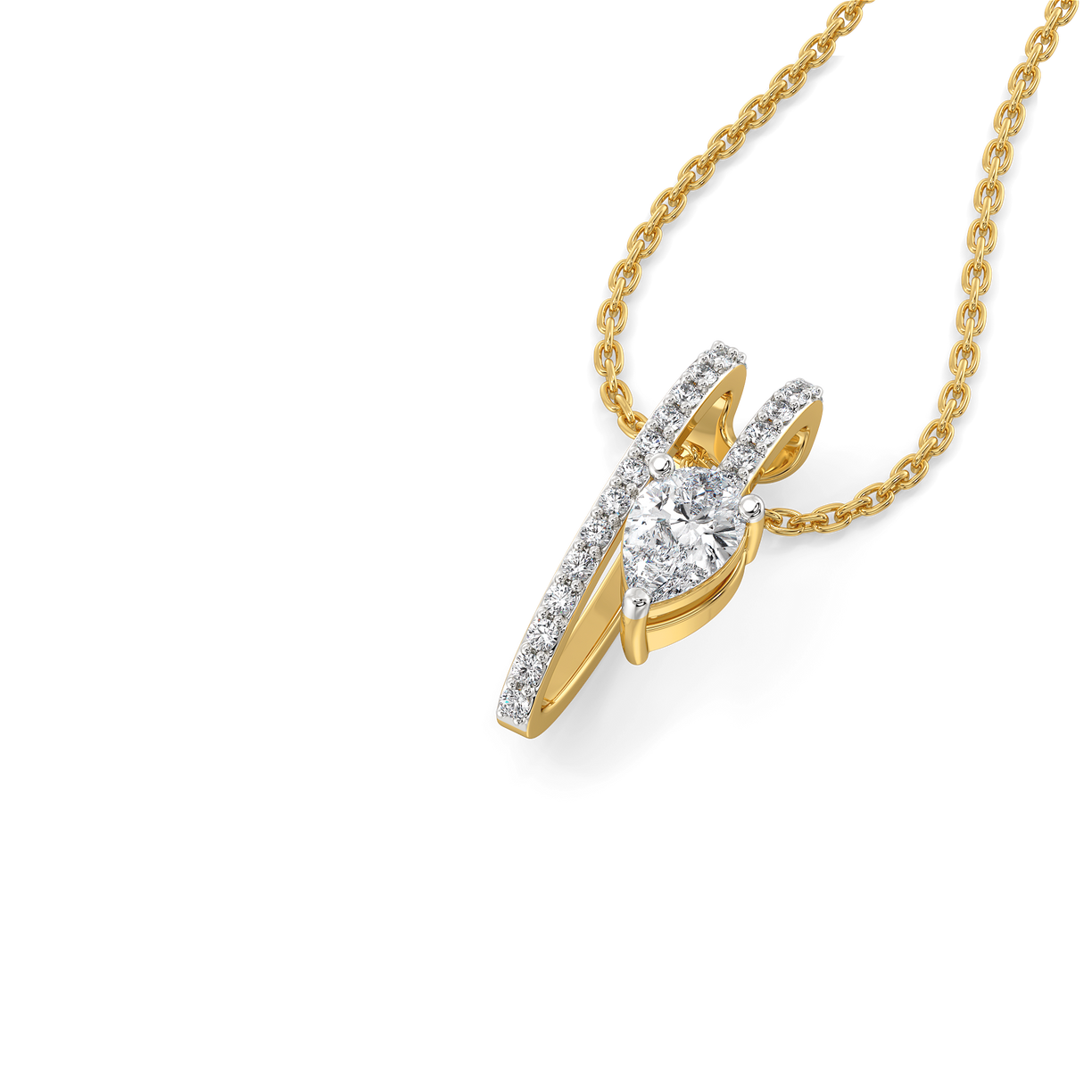 Soft Pearline - Pure Gold Lab Diamond Solitaire Pendant