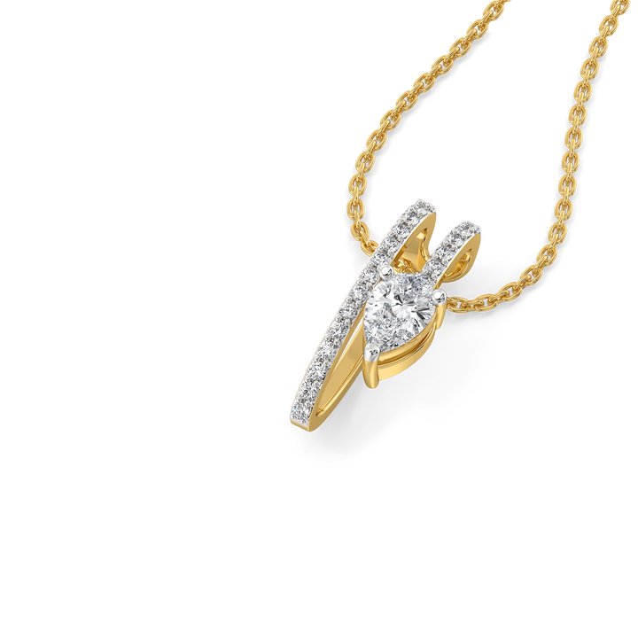 Soft Pearline - Pure Gold Lab Diamond Solitaire Pendant