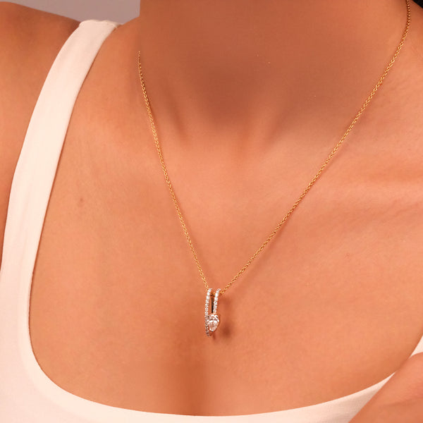 Soft Pearline - Pure Gold Lab Diamond Solitaire Pendant