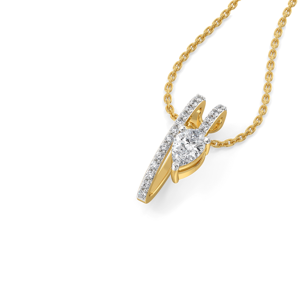Soft Pearline - Pure Gold Lab Diamond Solitaire Pendant