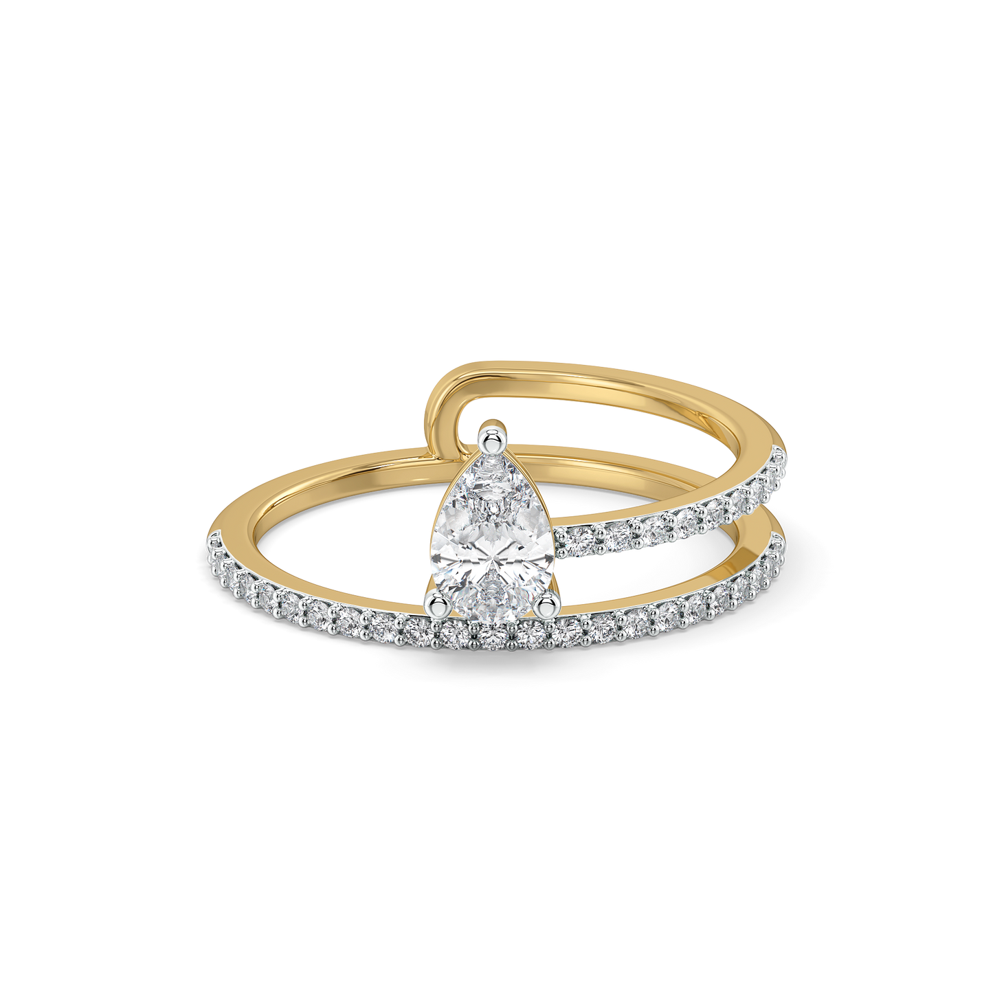 Soft Pearline - Pure Gold Lab Diamond Solitaire Ring