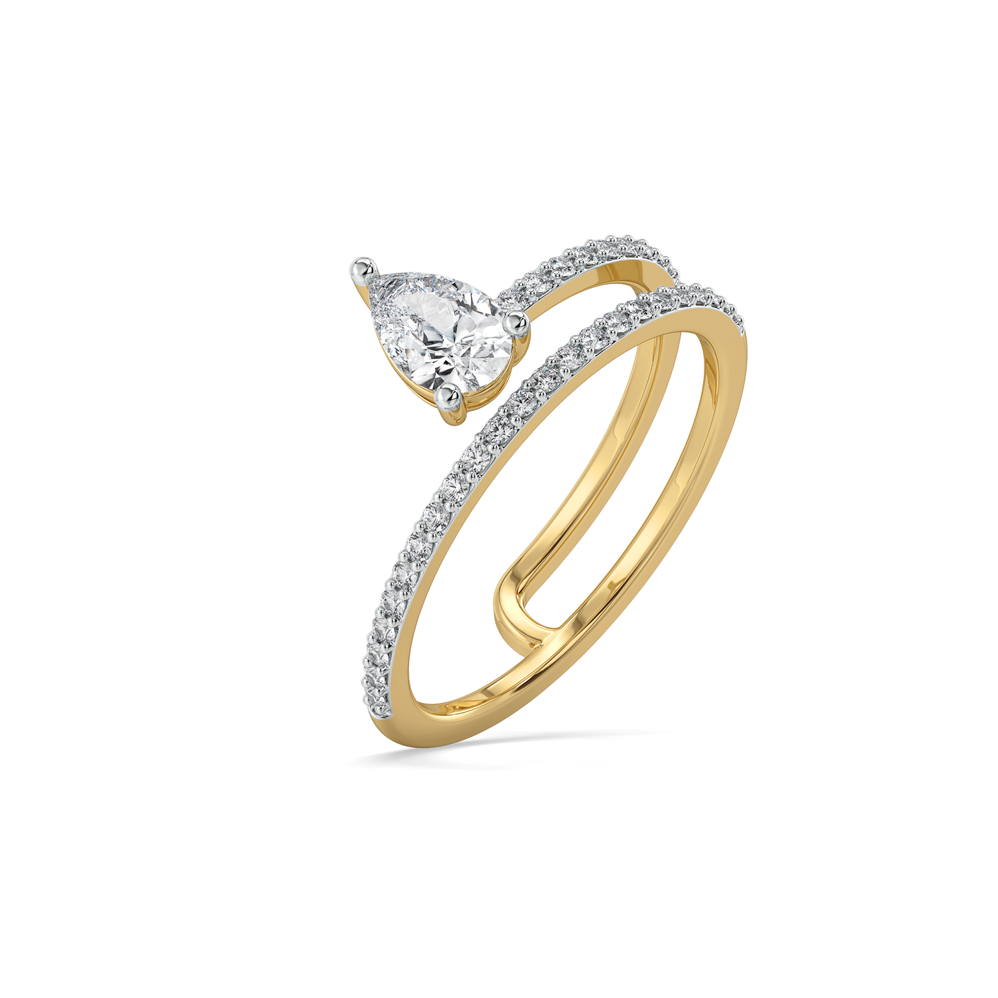 Soft Pearline - Pure Gold Lab Diamond Solitaire Ring