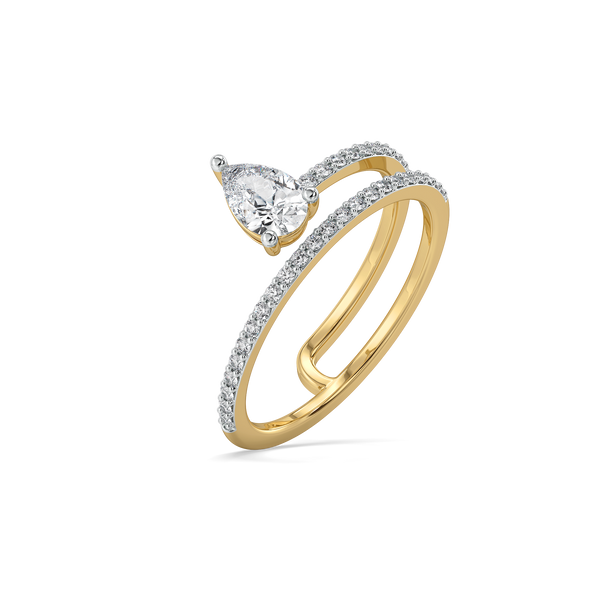 Lukson Soft Pearline Pure Gold Lab Diamond Solitaire Ring