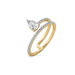 Soft Pearline - Pure Gold Lab Diamond Solitaire Ring