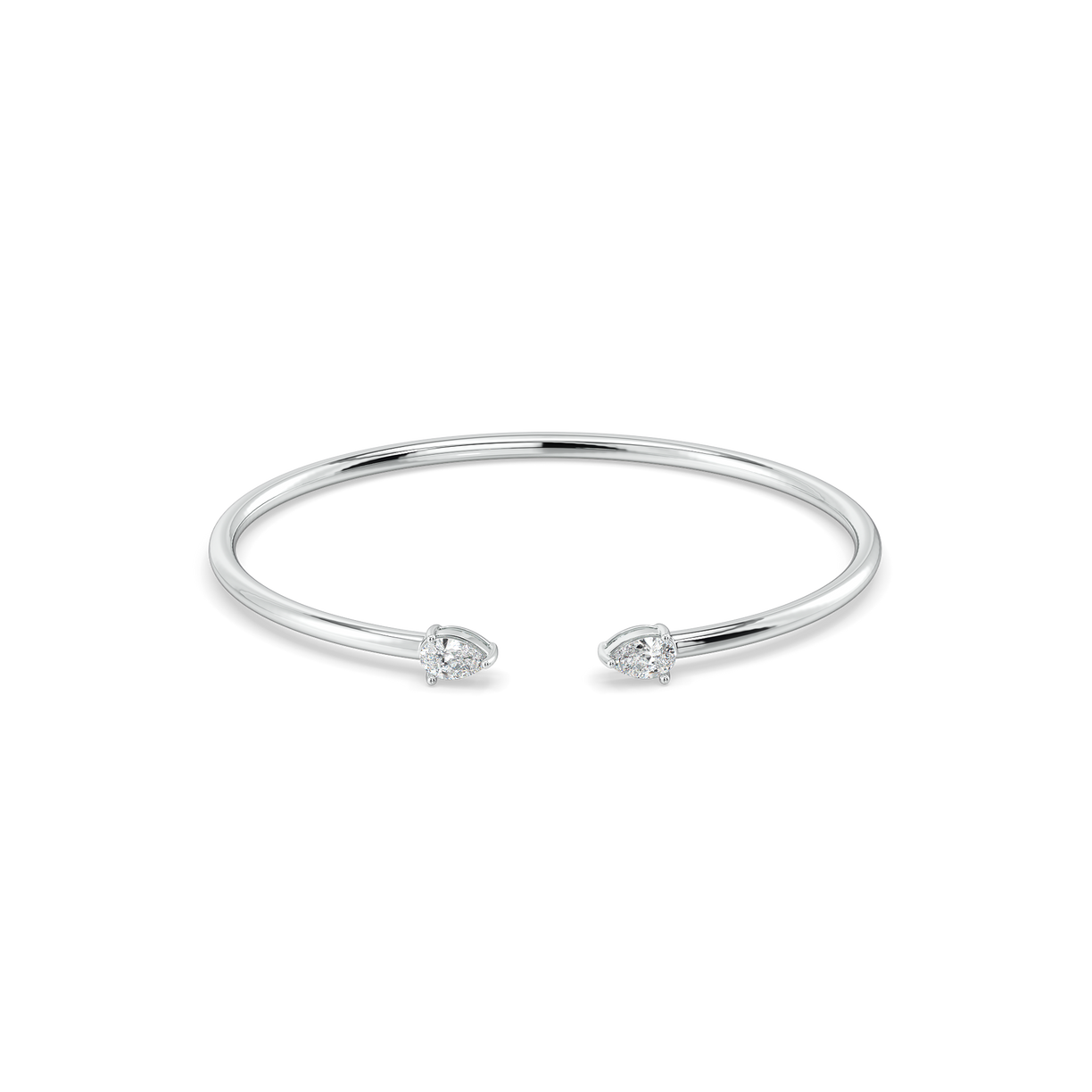 Sway in Pear - Pure Gold Lab Diamond Solitaire Bangle