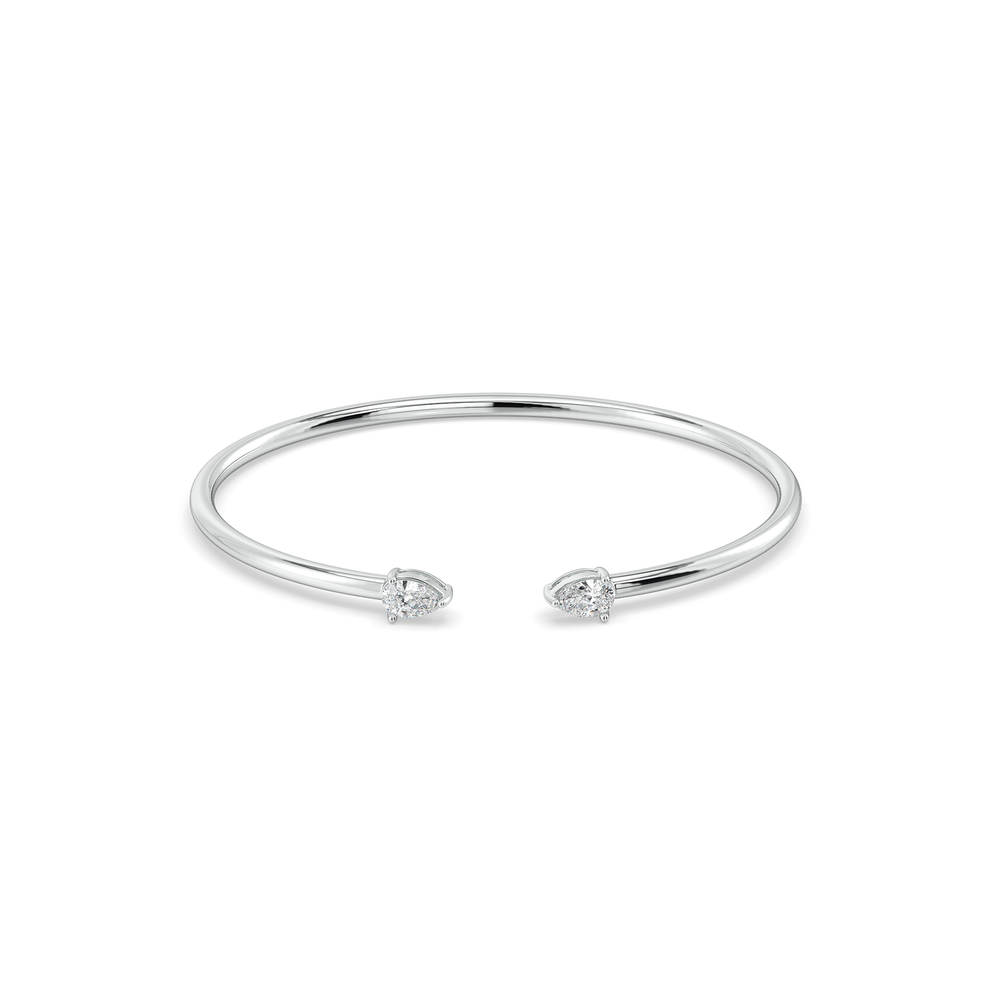 Sway in Pear - Pure Gold Lab Diamond Solitaire Bangle