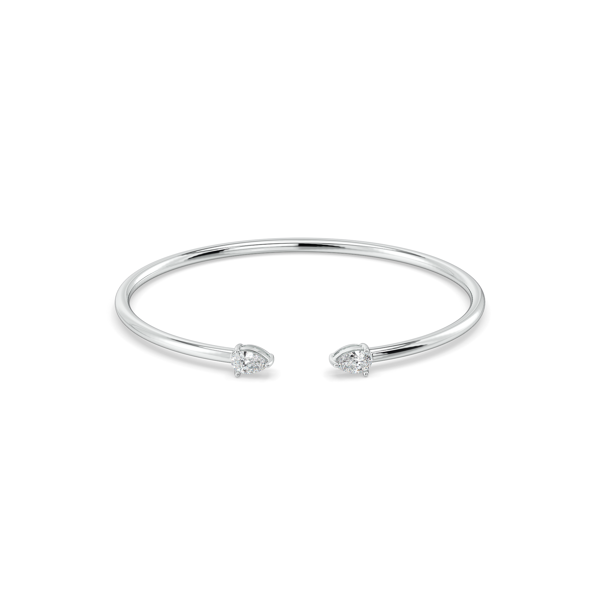 Sway in Pear - Pure Gold Lab Diamond Solitaire Bangle
