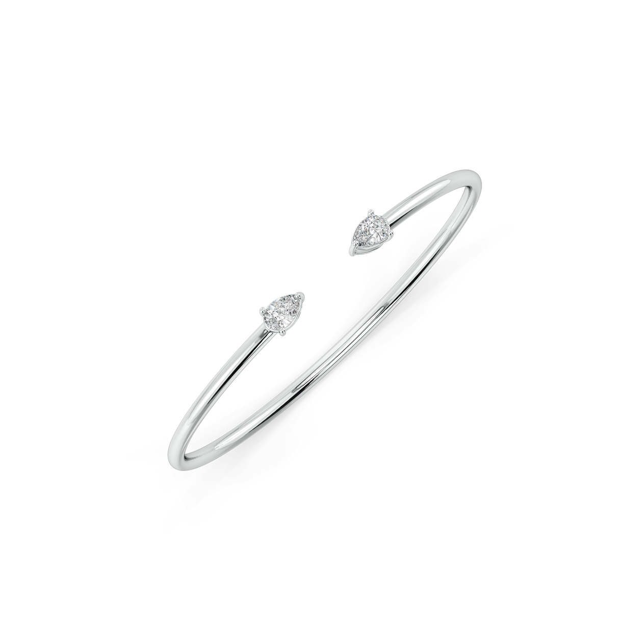 Sway in Pear - Pure Gold Lab Diamond Solitaire Bangle