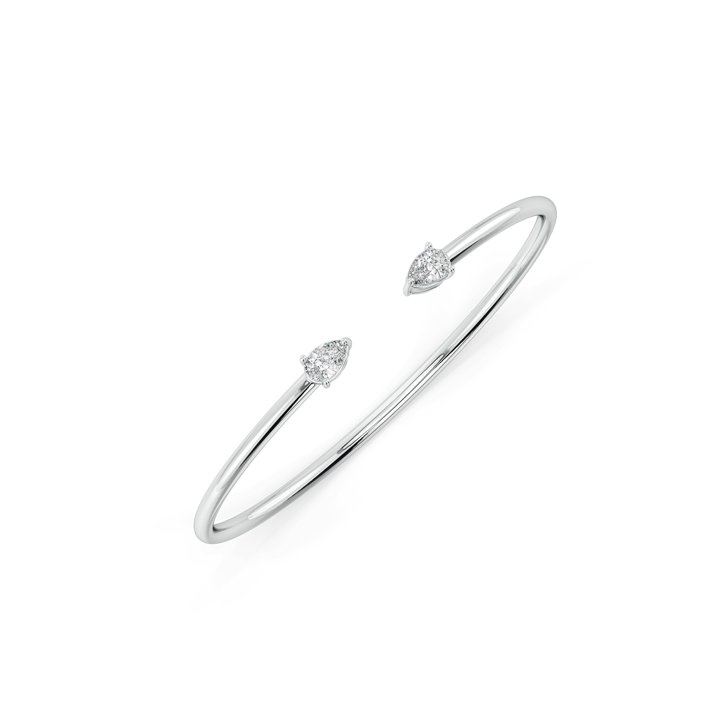 Sway in Pear - Pure Gold Lab Diamond Solitaire Bangle