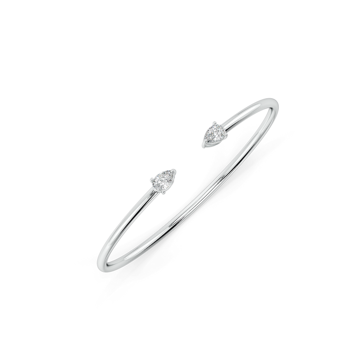 Sway in Pear - Pure Gold Lab Diamond Solitaire Bangle