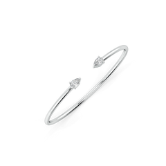 Sway in Pear - Pure Gold Lab Diamond Solitaire Bangle
