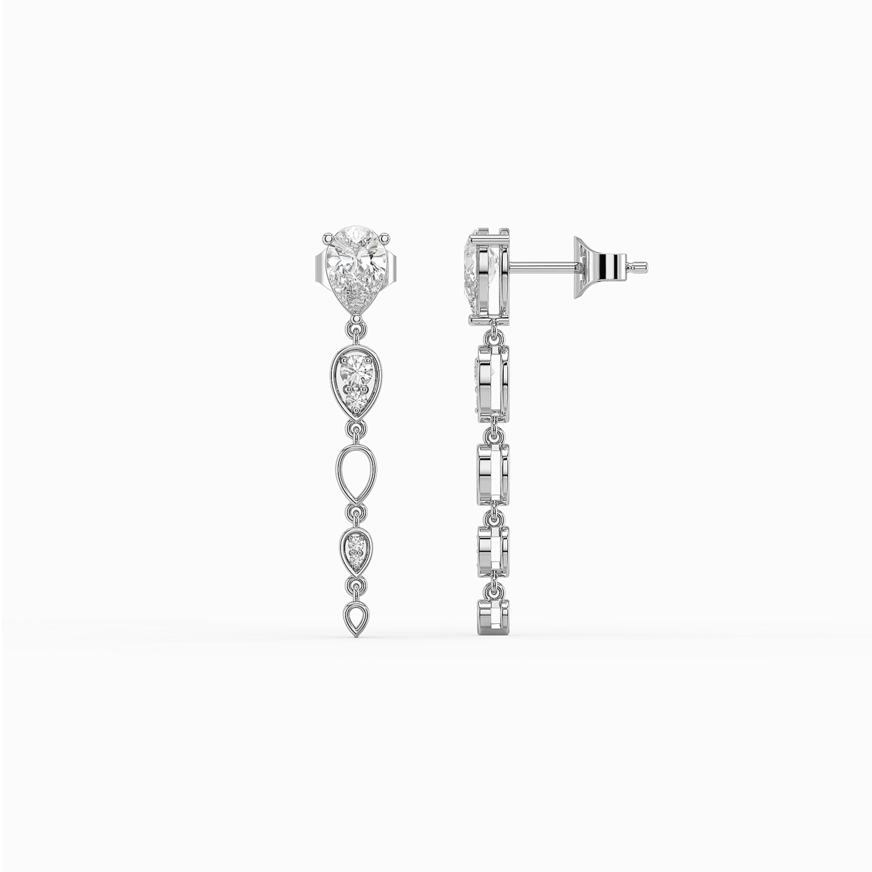 Sway in Pear - Pure Gold Lab Diamond Solitaire Drop Earrings