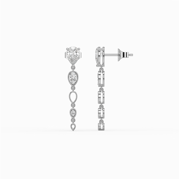 Lukson | Pear Cut 14K Gold Lab Grown Diamond Solitaire Drop Earrings for Women
