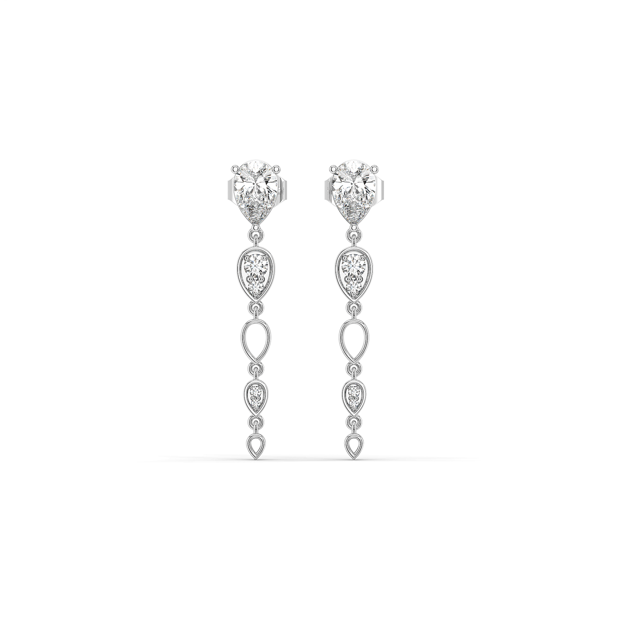 Sway in Pear - Pure Gold Lab Diamond Solitaire Drop Earrings