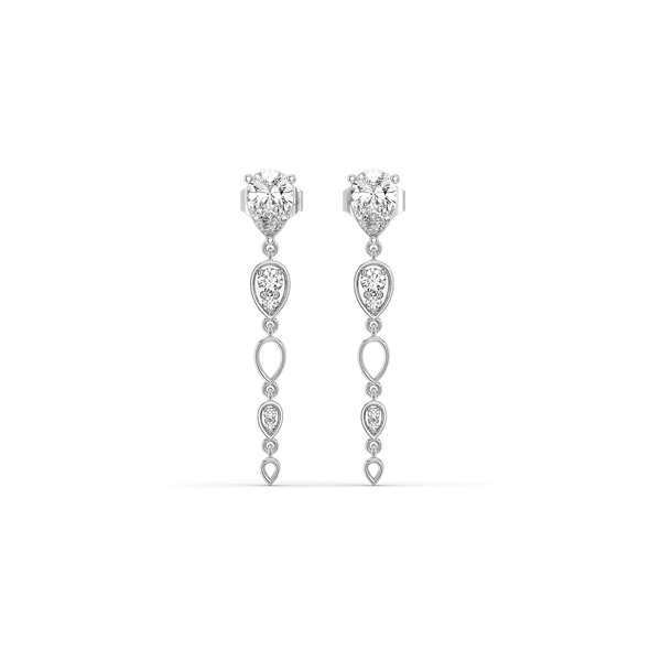 Lukson | Sway in Pear Pure Gold Lab Grown Diamond Solitaire Drop Earrings