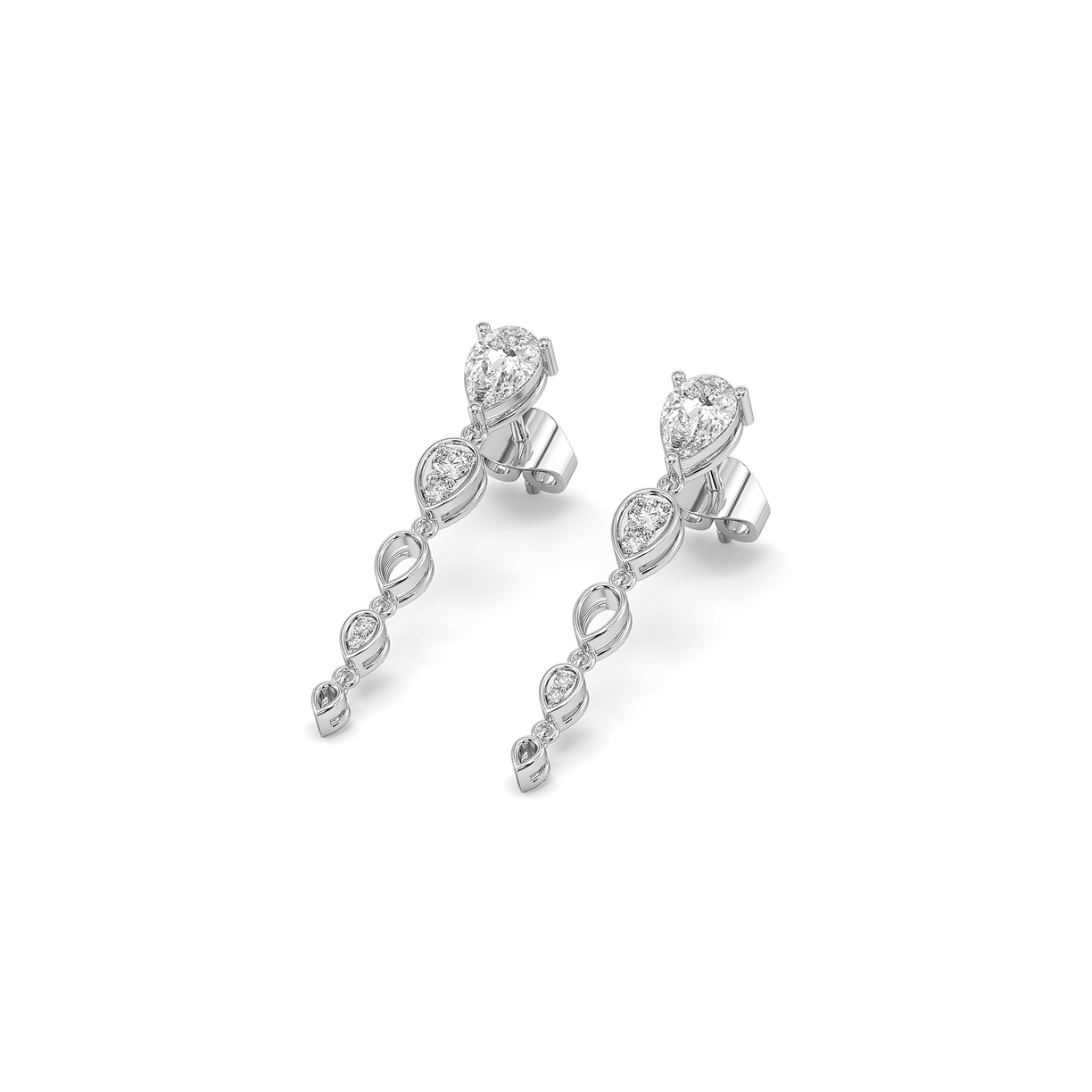 Sway in Pear - Pure Gold Lab Diamond Solitaire Drop Earrings