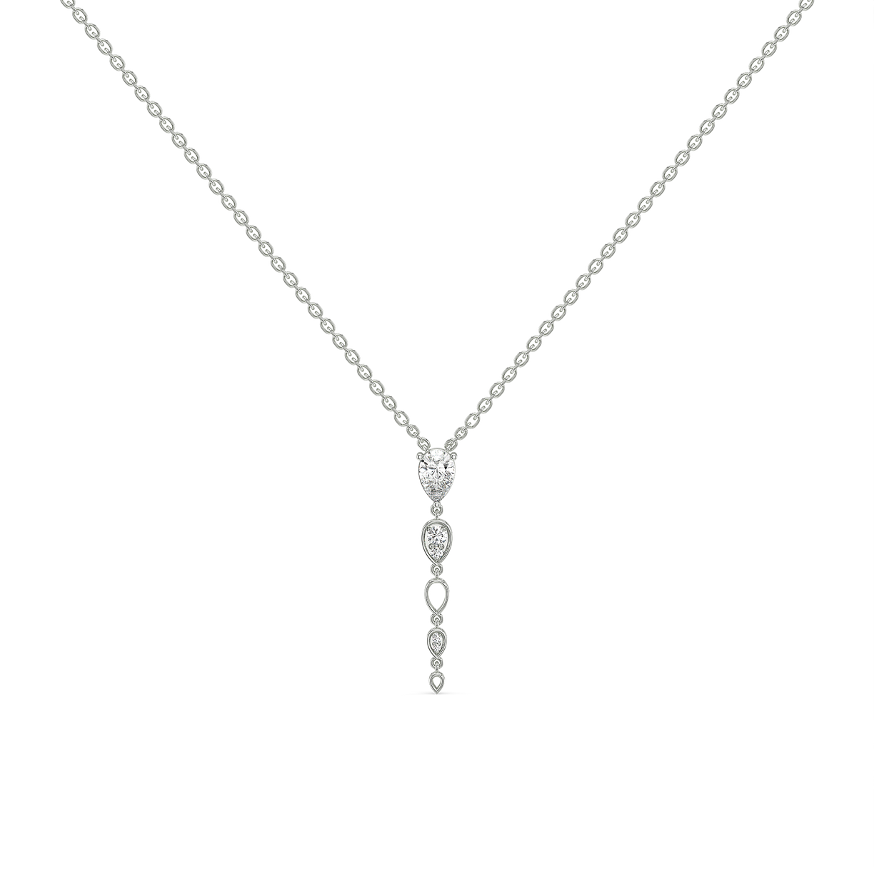 Sway in Pear - Pure Gold Lab Diamond Solitaire Necklace