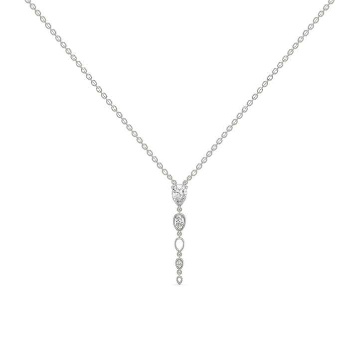 Sway in Pear - Pure Gold Lab Diamond Solitaire Necklace