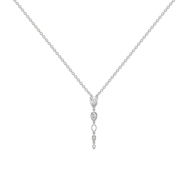 Lukson Sway in Pear - Pure Gold Lab Grown Diamond Solitaire Necklace