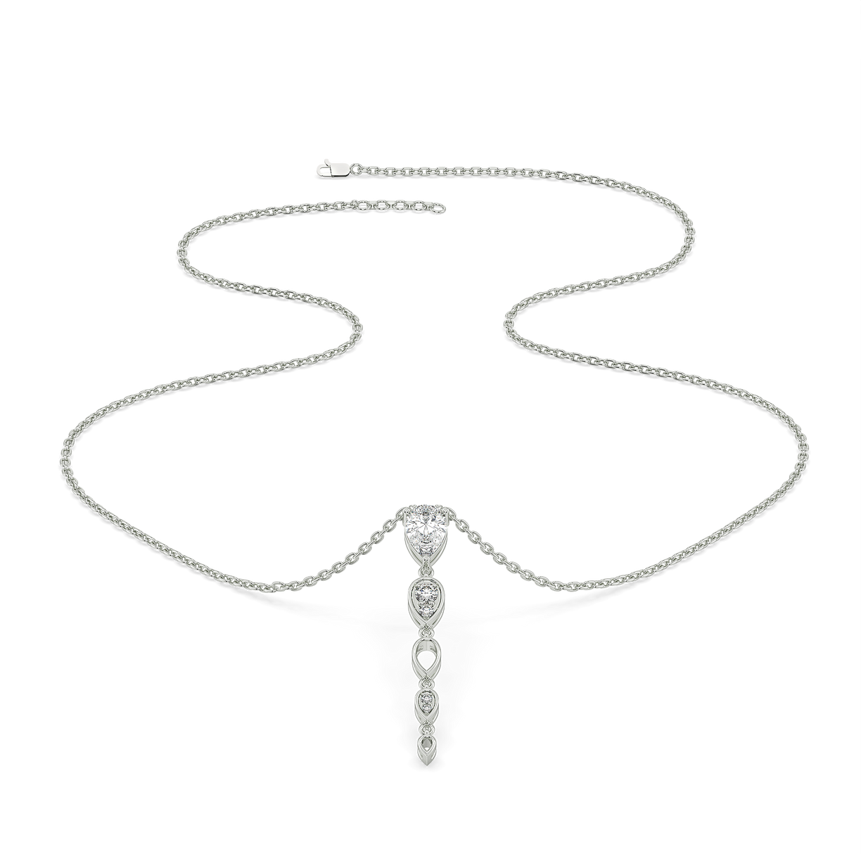 Sway in Pear - Pure Gold Lab Diamond Solitaire Necklace