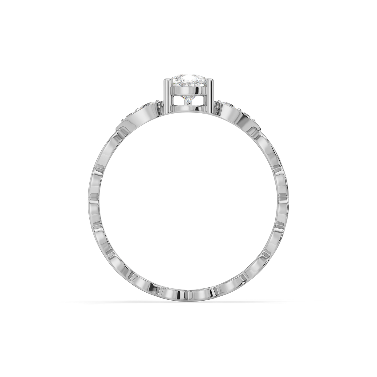 Sway in Pear - Pure Gold Lab Diamond Solitaire Ring