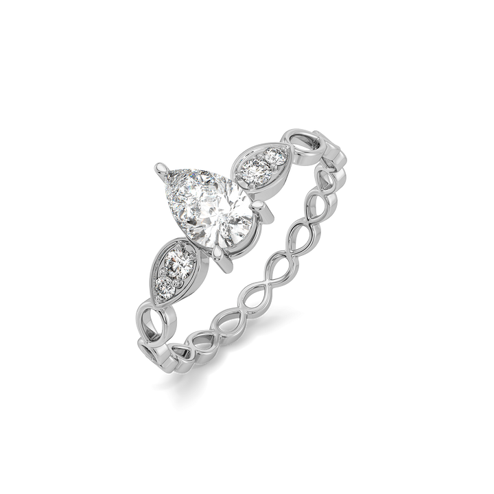 Sway in Pear - Pure Gold Lab Diamond Solitaire Ring