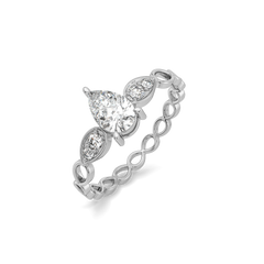 Sway in Pear - Pure Gold Lab Diamond Solitaire Ring