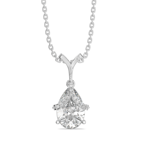 Overlaced in Pear - Pure Gold Lab Diamond Solitaire Pendant