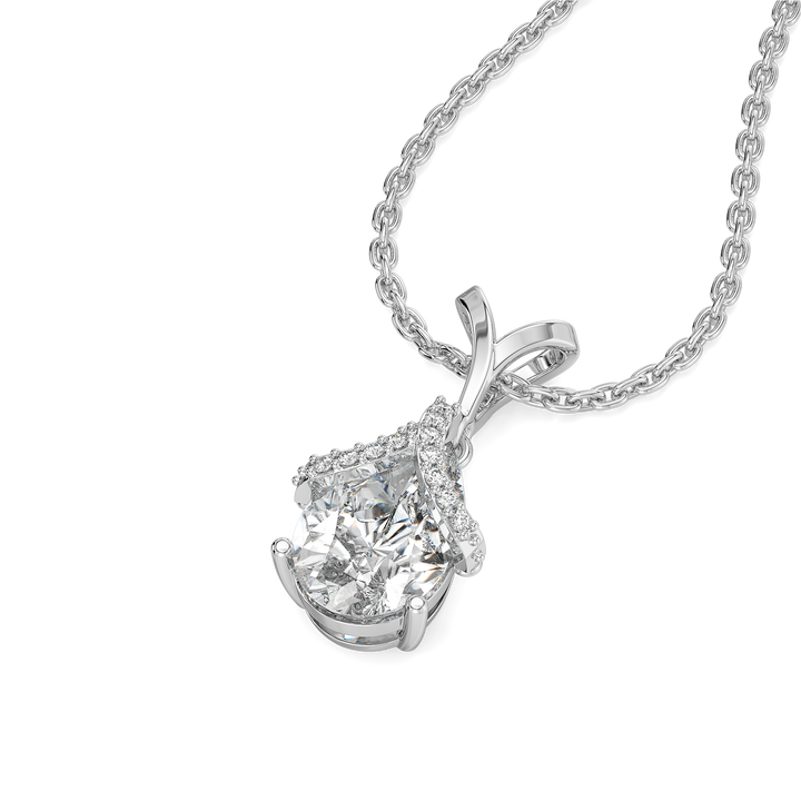 Overlaced in Pear - Pure Gold Lab Diamond Solitaire Pendant