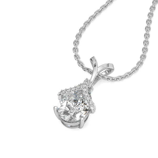 Overlaced in Pear - Pure Gold Lab Diamond Solitaire Pendant